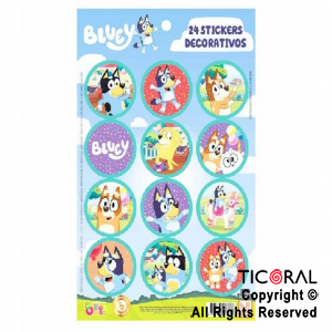 BLUEY STICKERS AUTOADHESIVOS X 24 UNIDADES